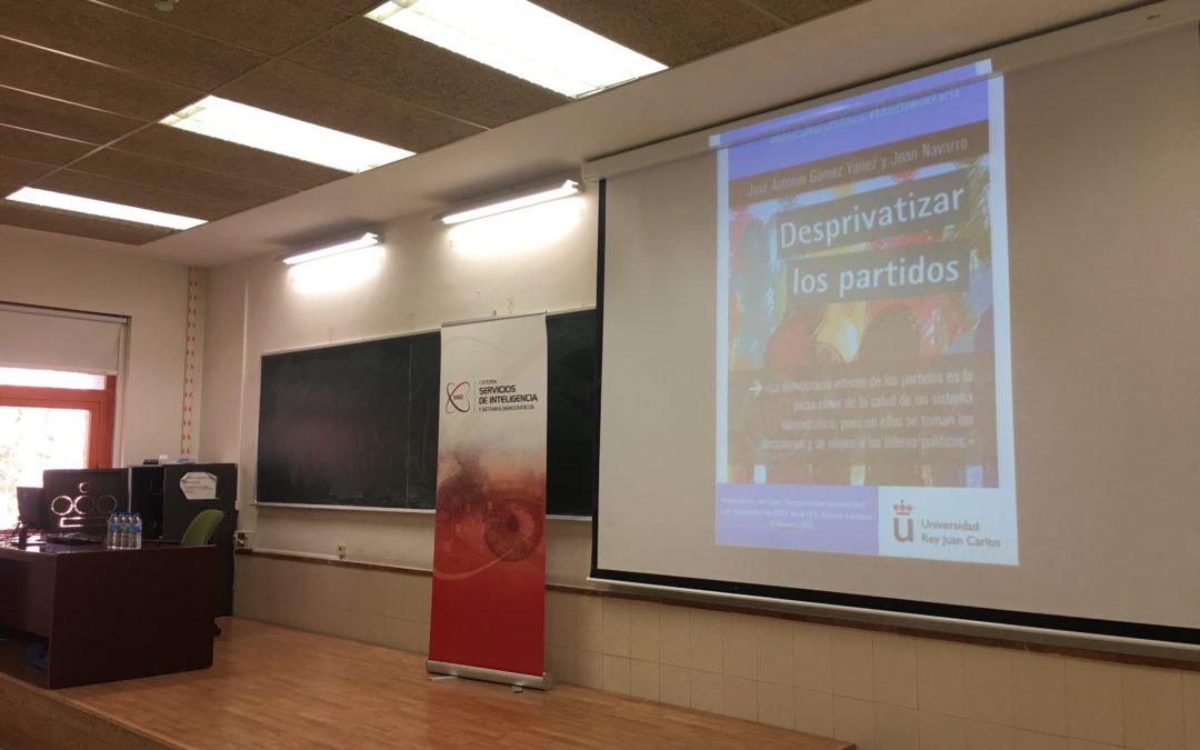 Presentación del libro “Desprivatizar los partidos” con Joan Navarro y la Cátedra Servicios de Inteligencia y Sistemas Democráticos