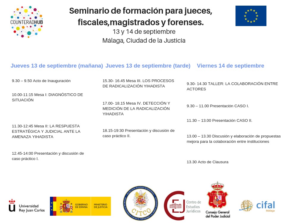 Seminario de formación para jueces, magistrados, fiscales y forenses. COUNTERADHUB